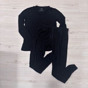 Little Sleepies Bamboo Pajama Set Black XS/S Soft Lounge Sleepwear